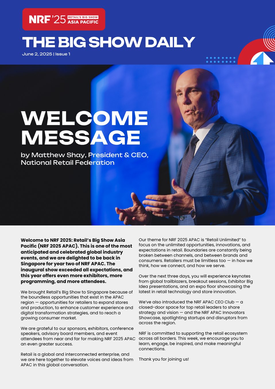 Issue 1, June 2 - NRF 2025 APAC Big Show Daily